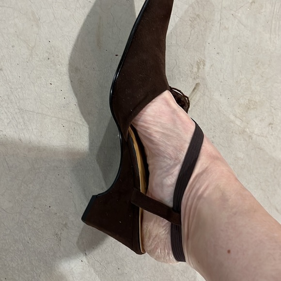 Meijiani brown suede sling back shoes size 35 - Picture 2 of 4